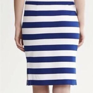 Banana Republic Blue and White Striped Pencil Skirt